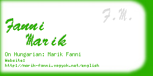 fanni marik business card